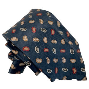 JOS. A. BANK Executive Men's 100% Silk 60 1/2 x 3 1/2" Necktie Paisley NAVY GUC